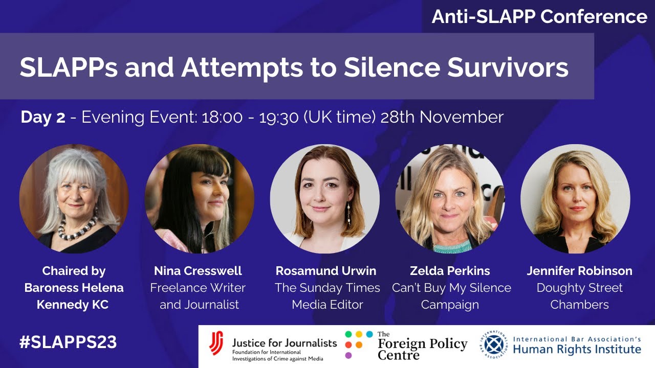 Day 2 Evening Event: SLAPPs and Attempts to Silence Survivors