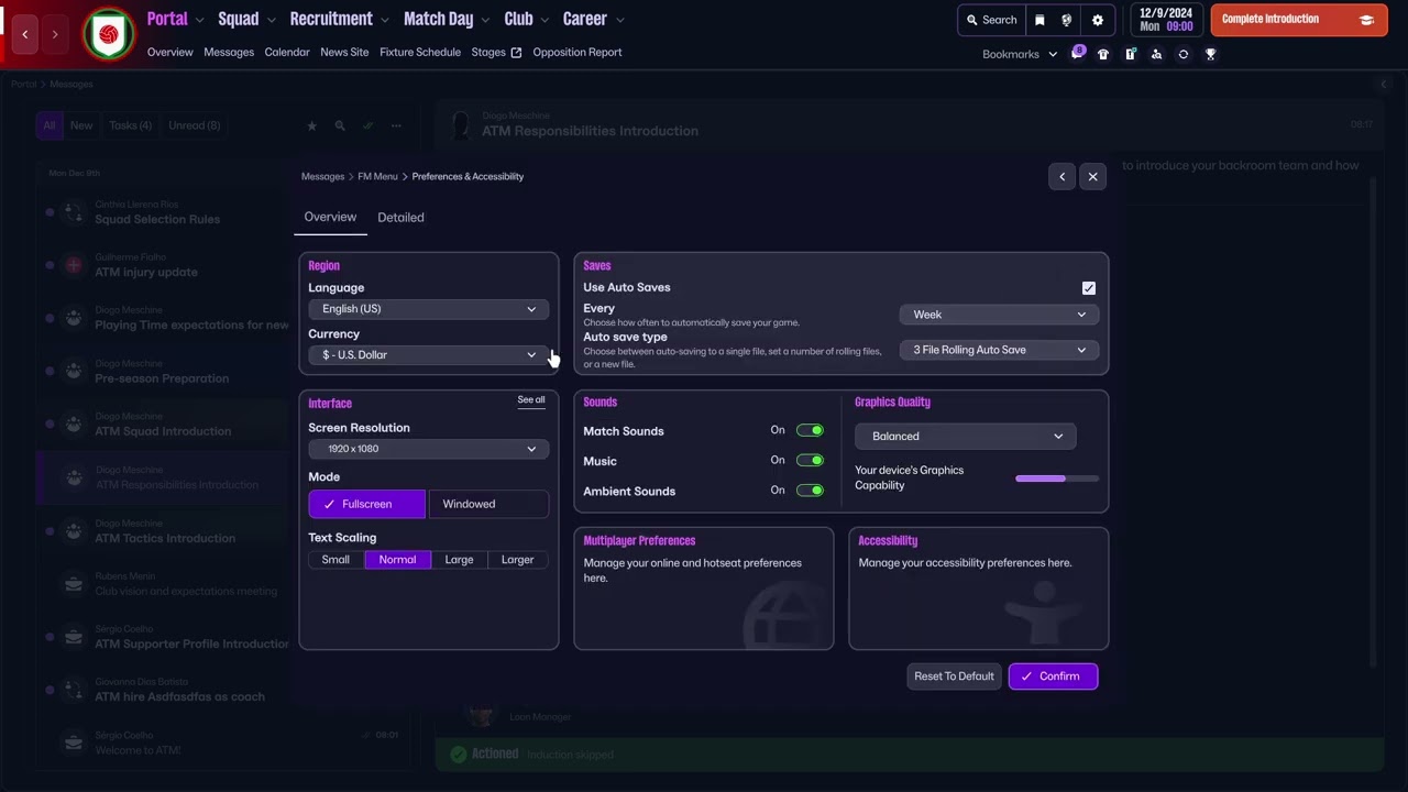 Football Manager 26: как изменить настройки режима цветовой слепоты