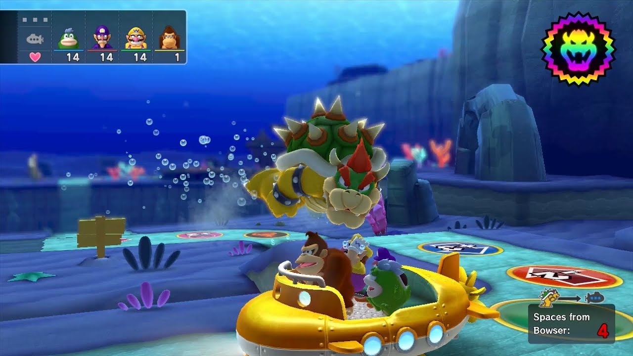 Mario Party 10 Bowser Party #190 Spike, Waluigi, Wario, Donkey Kong Whimsical Waters Master