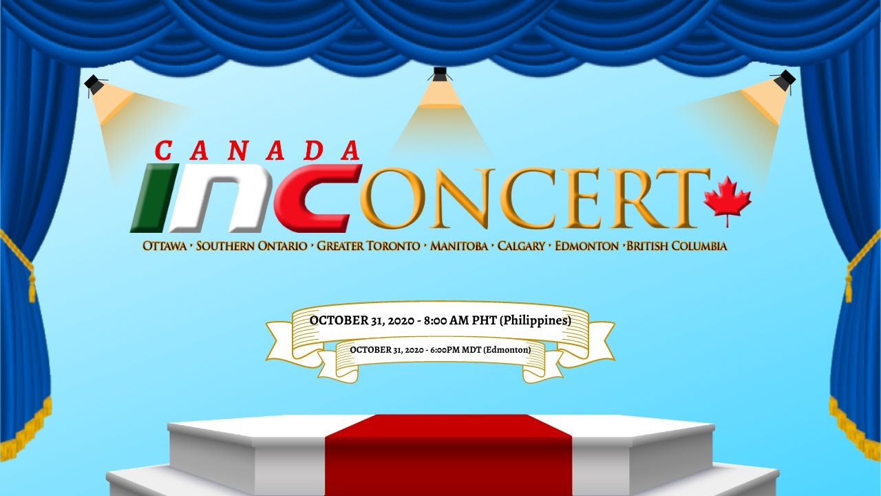 INCONCERT DISTRICTS IN CANADA | OCT.30,2020 FRIDAY 6PM MDT | OCT 31, 2020 SAT @8AM PHT