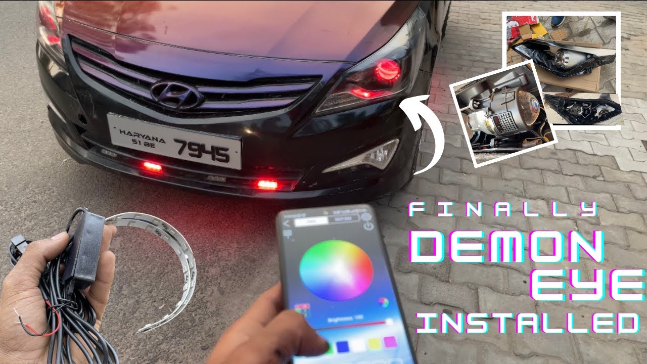Demon Eye Lagakar Headlights Bhi Modified Kara Li ❤️‍🔥 | Demon Eye Price | Installation Full Vlog ❤️