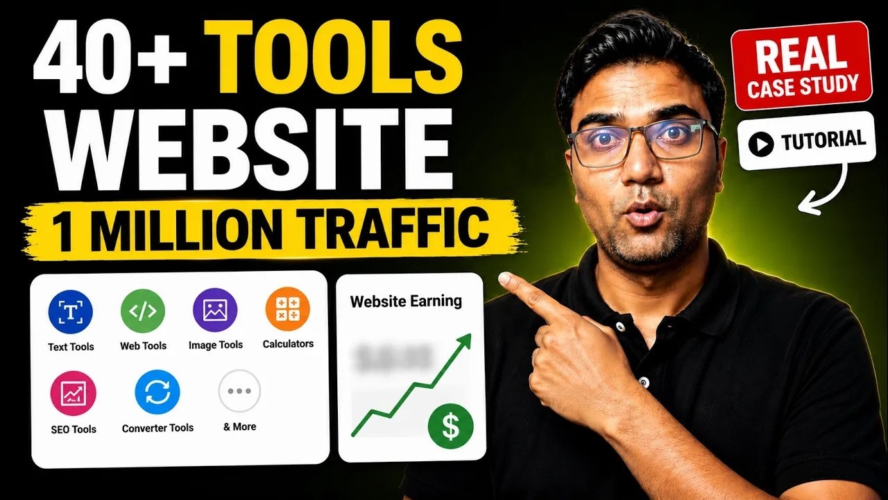 40+ Tools Website Se 1 Million Monthly Traffic | Real Case Study + Complete Tutorial