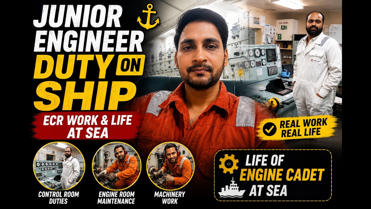 Junior Engineer Duty on Ship | ECR Work | Life of Engine Cadet at Sea ⚙️