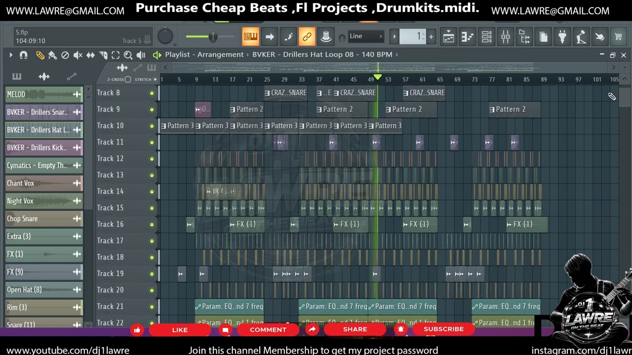 Make Drill beat with a  log drums fl studio 20
