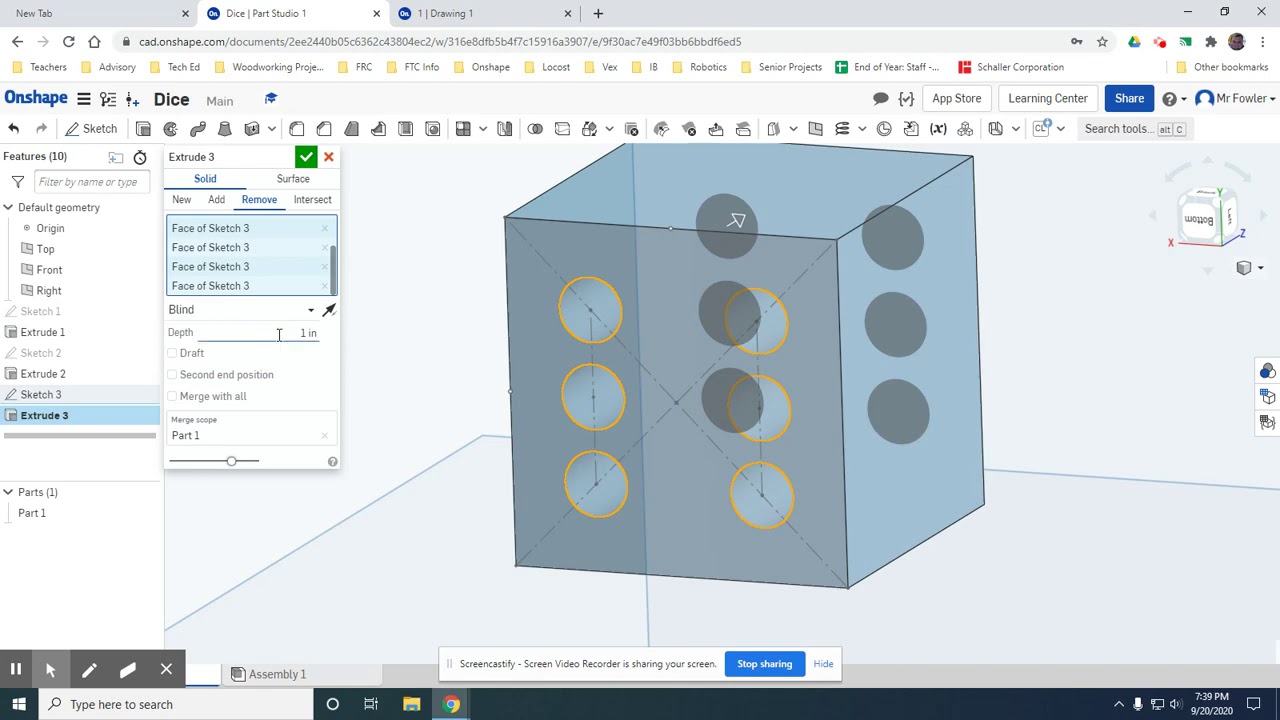 Dice Tutorial Onshape
