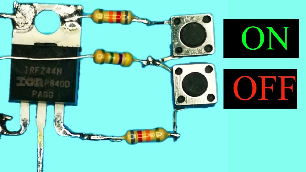How to make push on push off switch _ irf z 44n