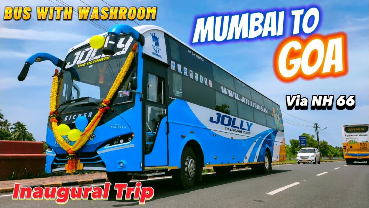 Mumbai to Goa by Jolly Travels' Latest AC Sleeper Bus with Washroom | Via NH 66 Route 🛣️
