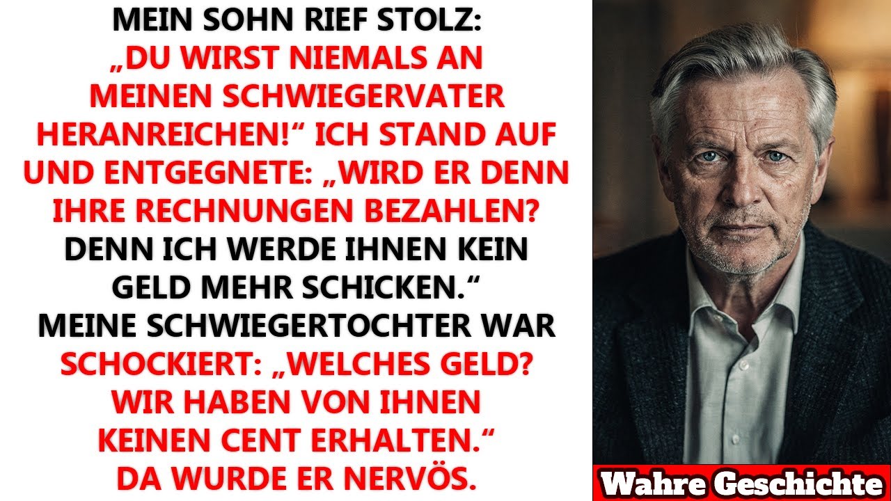 Mein Sohn schrie: „Du reichst nie an meinen Schwiegervater heran!“ Ich lächelte nur: „Er wird …“