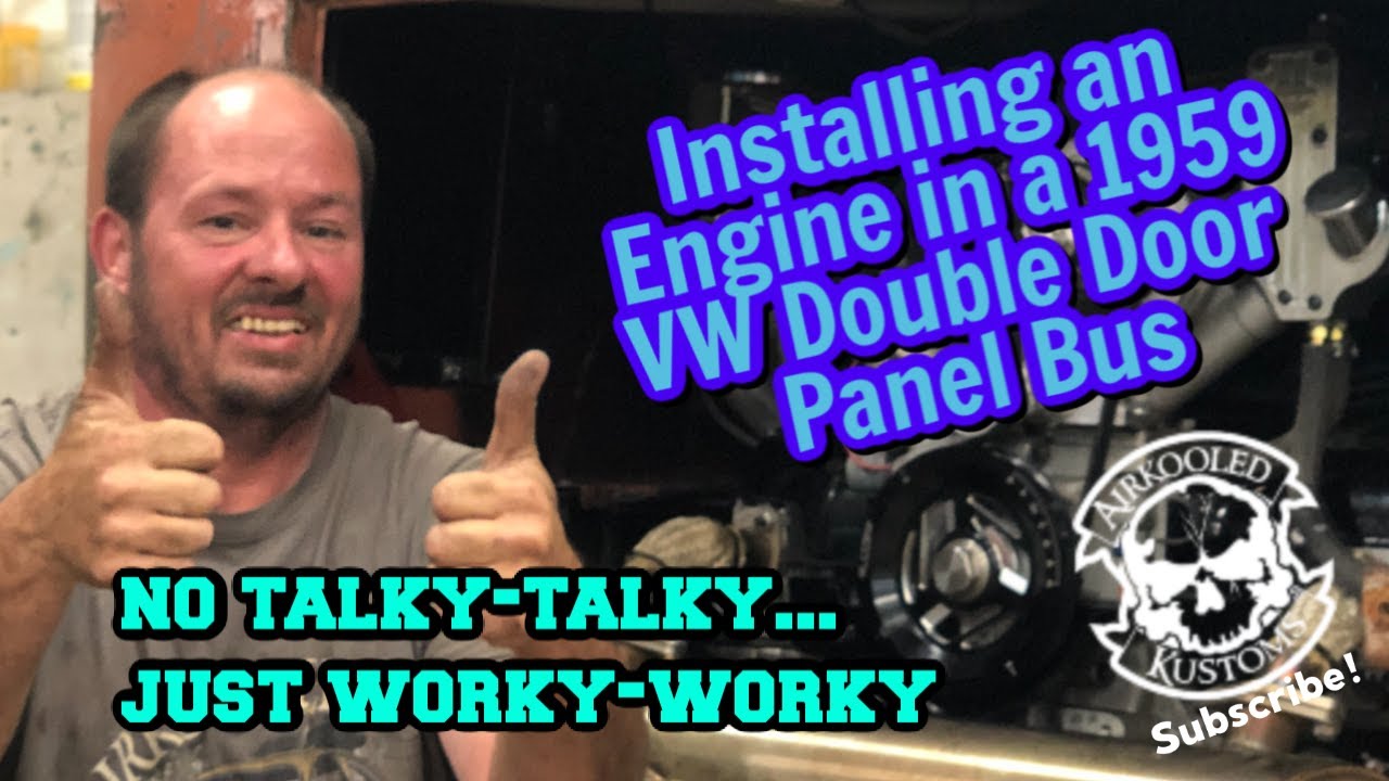 Installing an Engine on a 1959 VW Double Door Panel Bus #vwbus #vw #vintagevw