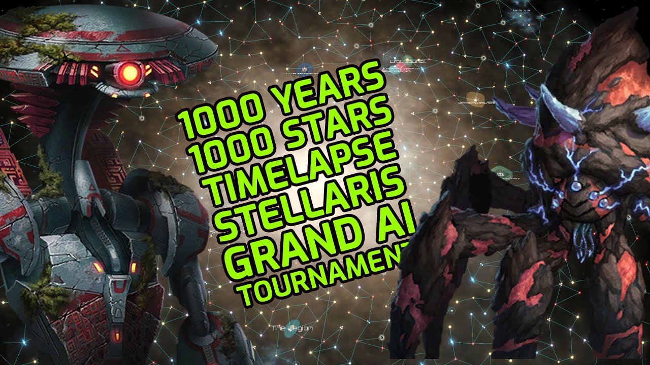 Stellaris Timelapse 1000 Years, 1000 Stars Grand AI Tournament 2022 Finals! Masters of the Universe?