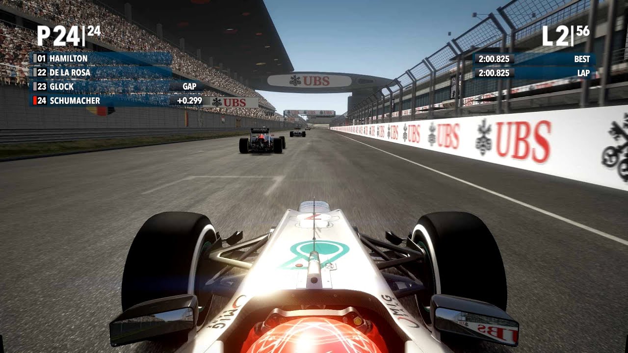 F1 2012, 24th to 1st, 100% race, legend ai, Schumacher, China