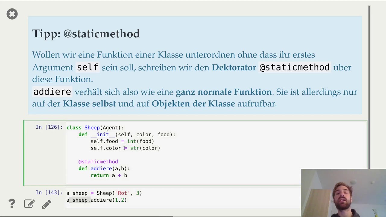 Objekt-orientierte Programmierung 4: Statische Methoden und Klassenmethoden