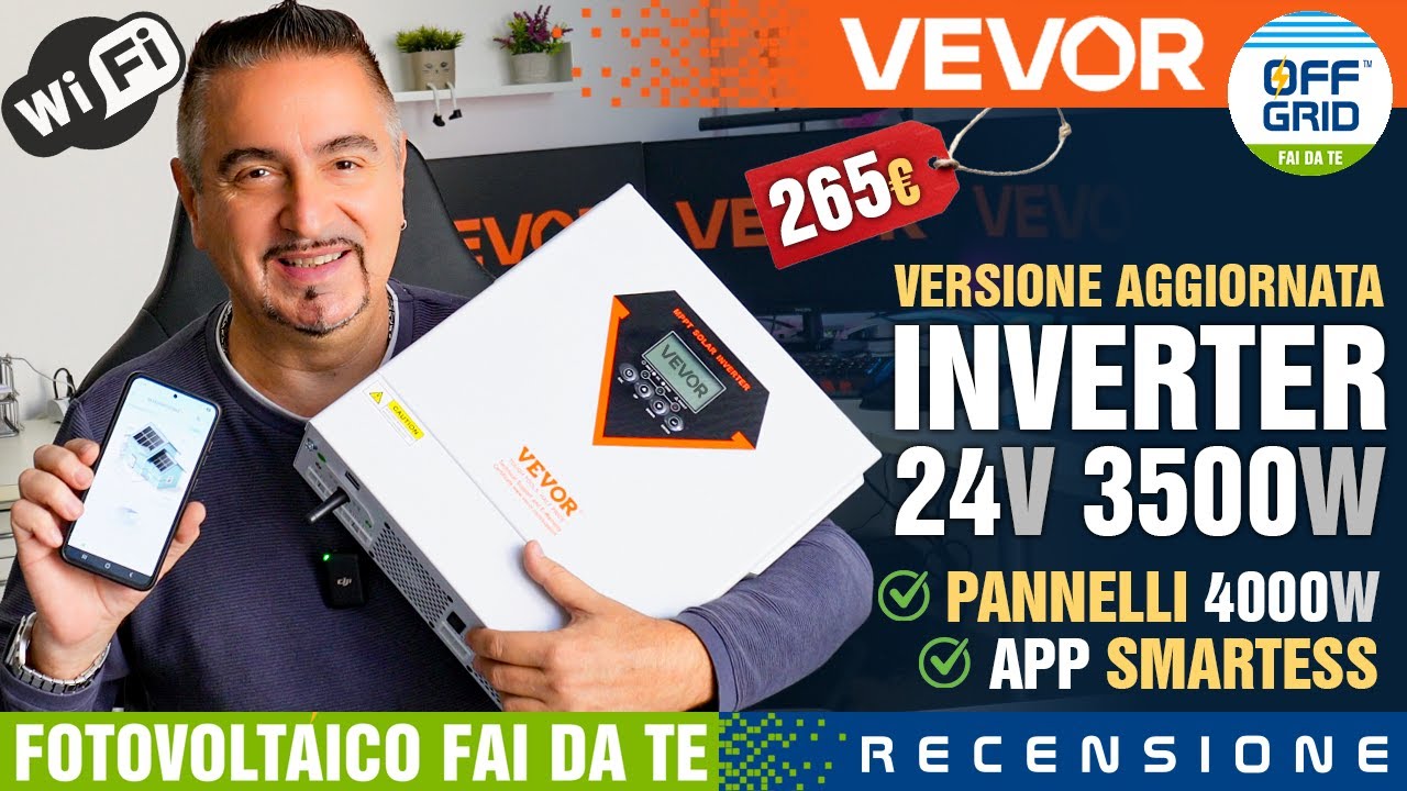 Inverter 24V VEVOR EML3500-24L Wi-Fi Off-Grid SmartESS Recensione Test di Potenza Tutti i Parametri