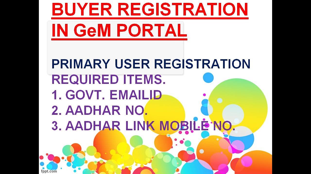 GeM में Primary User (HOD) का Registration, GeM में Buyer Registration, Buyer Registration in GeM,