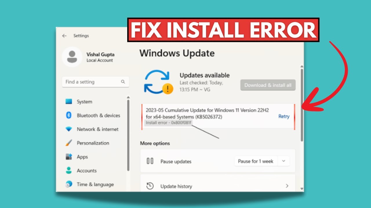 How To Fix Install Error 0x800f081f Windows 11 (Update)