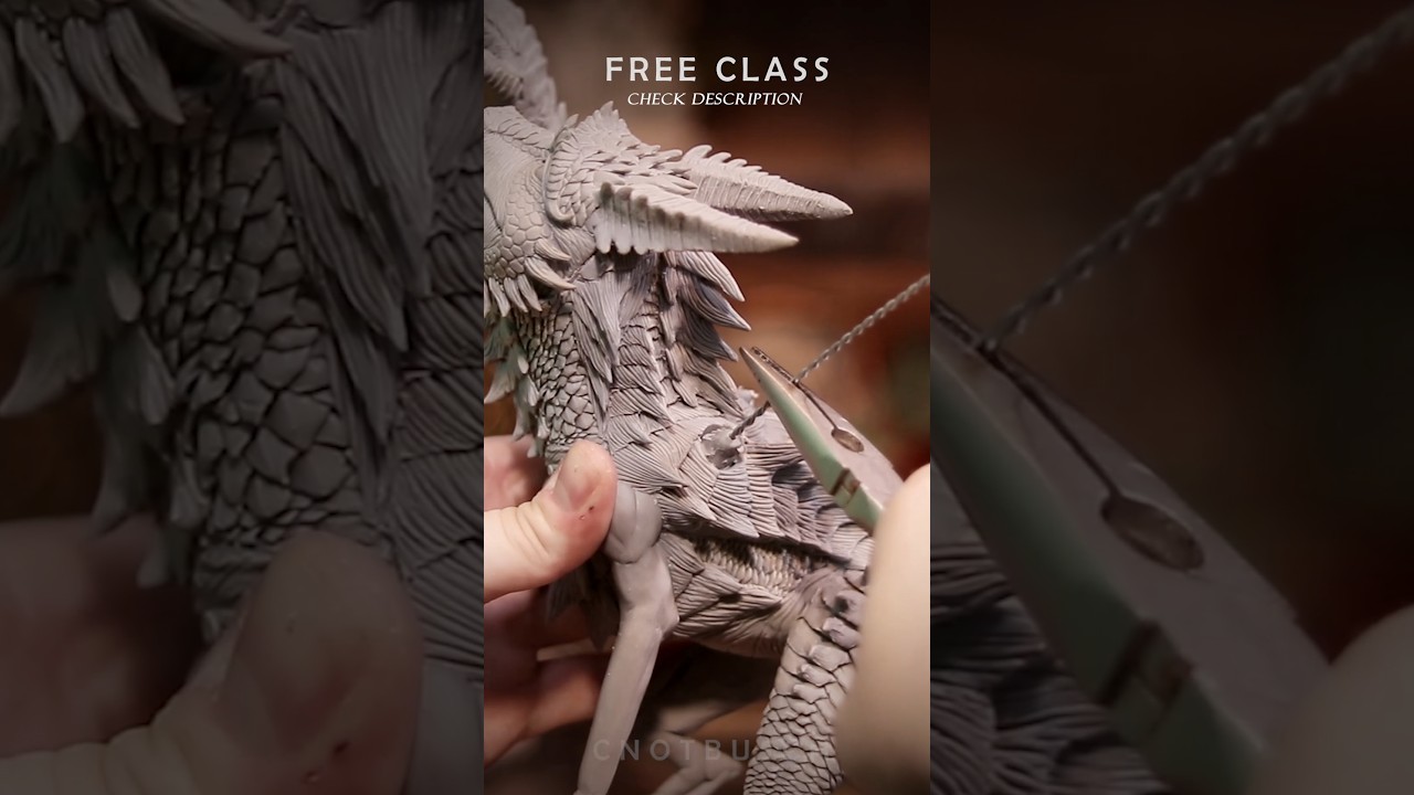Free Sculpting Class / How to sculpt a Dragon / Polymer Clay #clay #sculpting #handmade #freeclass
