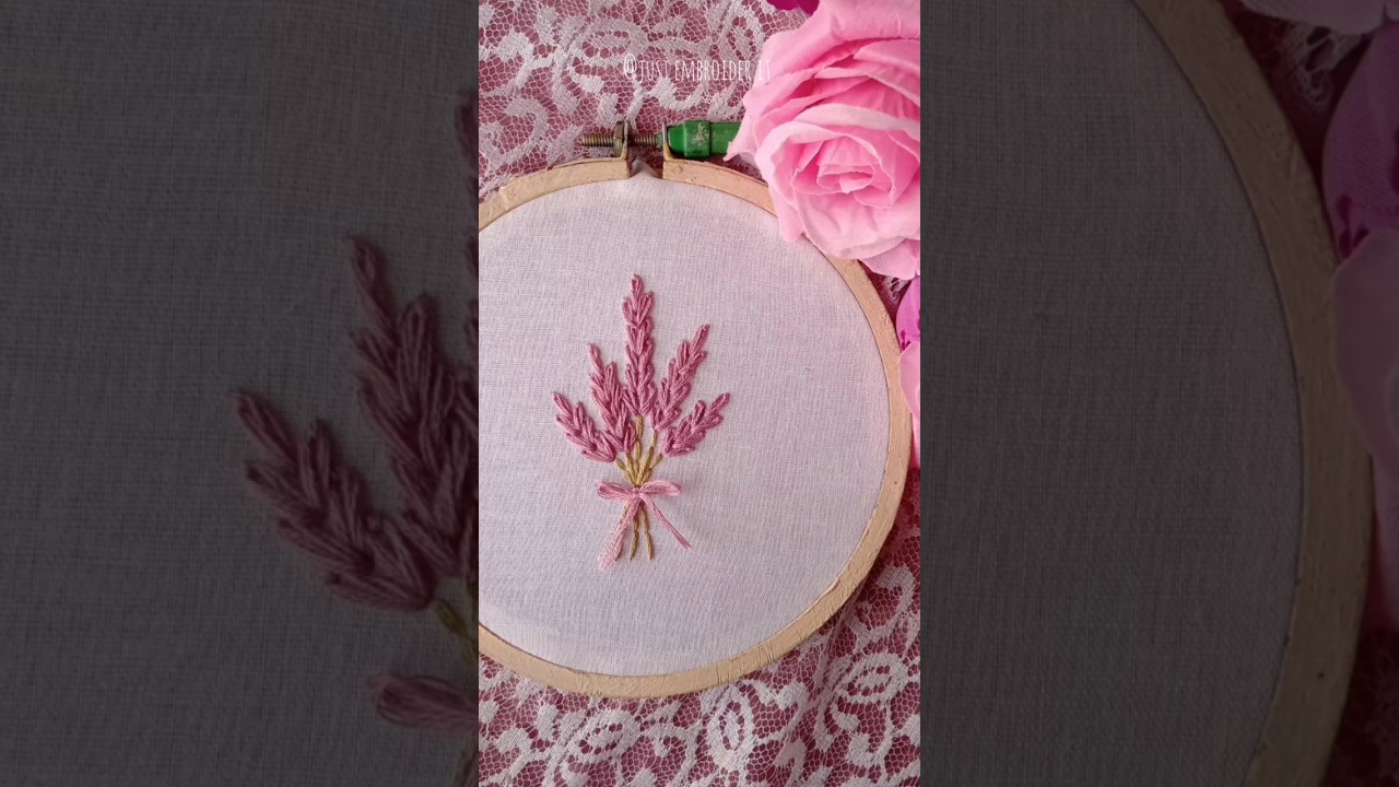 Lavender embroidery || Hand embroidery tutorial #basicstiches #handembroiderytutorial #embroidery