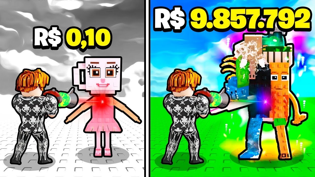 TENHO QUE PEGAR A ARMA MAIS FORTE DO MUNDO PARA DERROTAR ESSE BRAINROT NO ROBLOX 😨😱