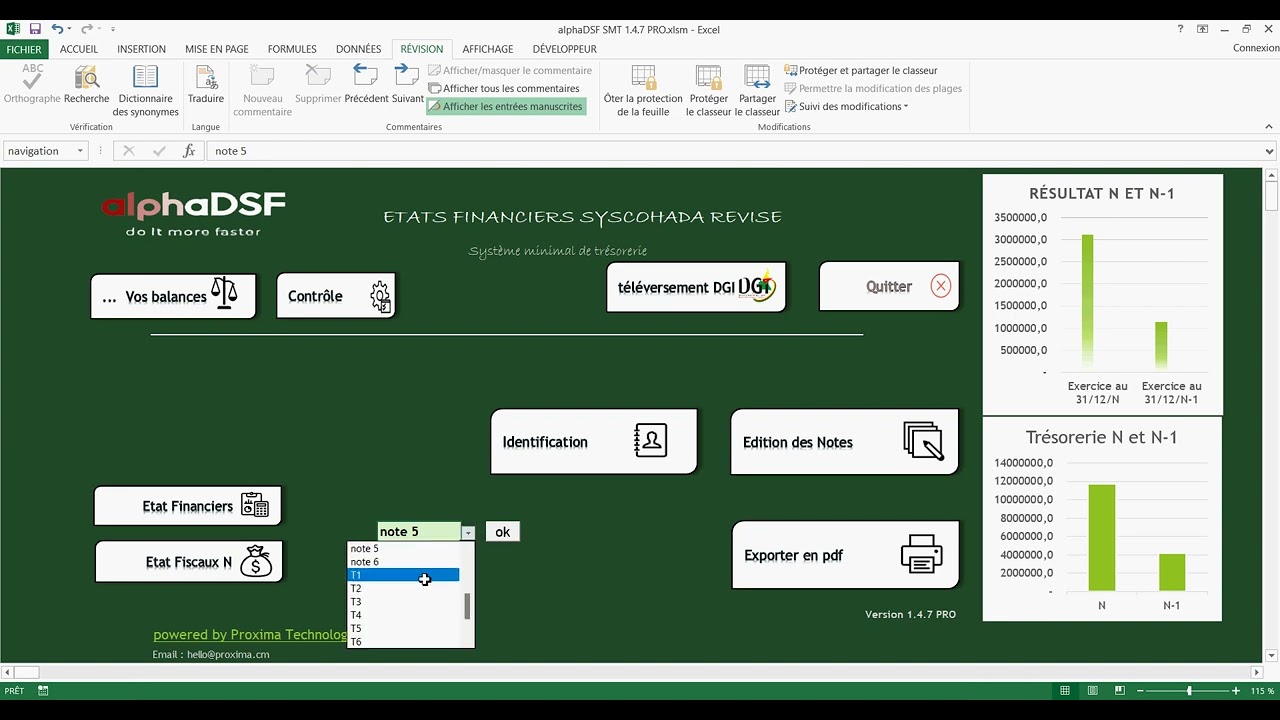 MONTER LA DSF DU SYSTEME MINIMAL DE TRESORERIE SMT ET GENERER LE FORMAT DE TELEVERSEMENT EXCEL DGI