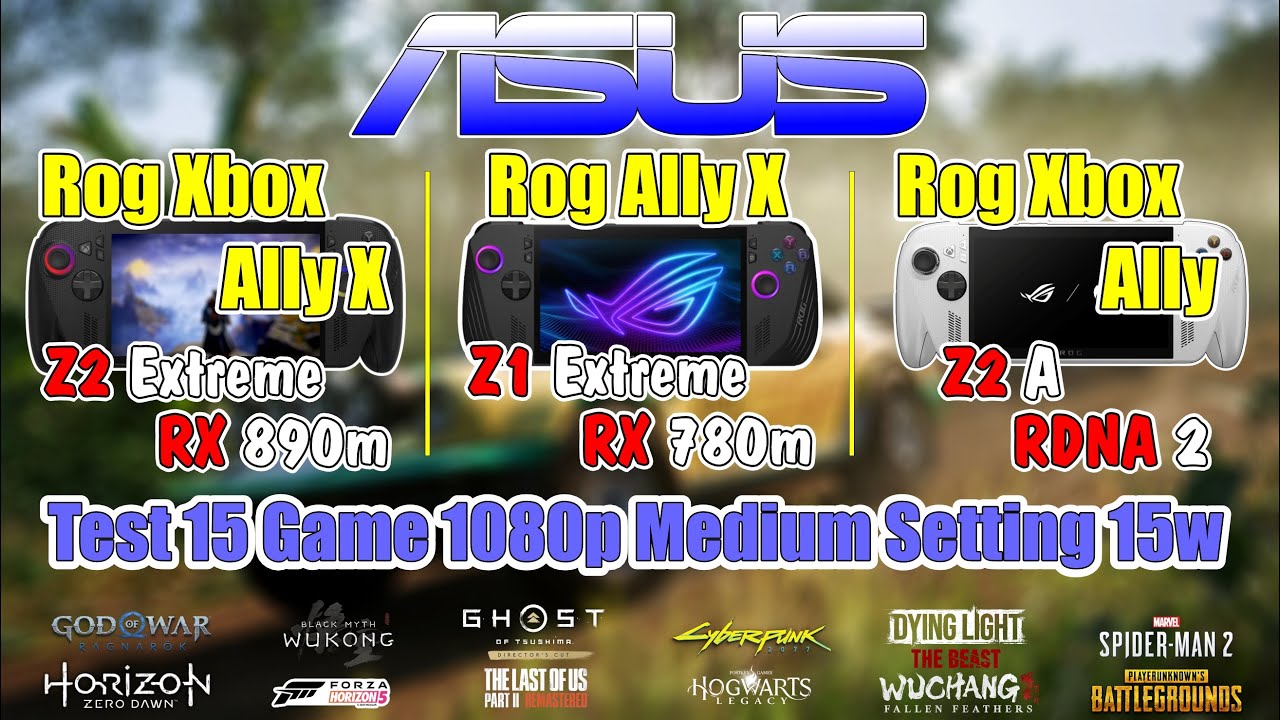 Asus Rog Xbox Ally X & Asus Rog Ally X & Asus Rog Xbox Ally Test 15 Game Medium Setting TDP 15w