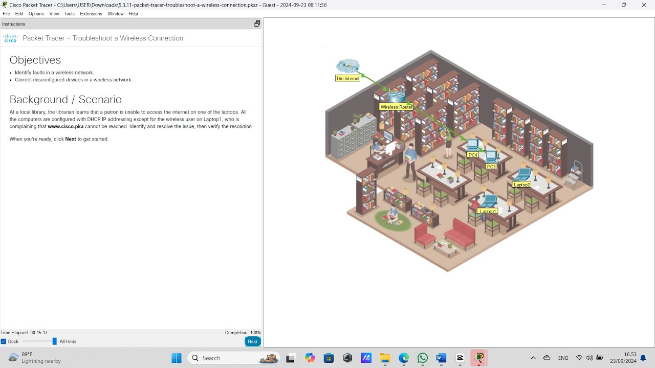 Packet Tracer - Troubleshoot a Wireless Connection