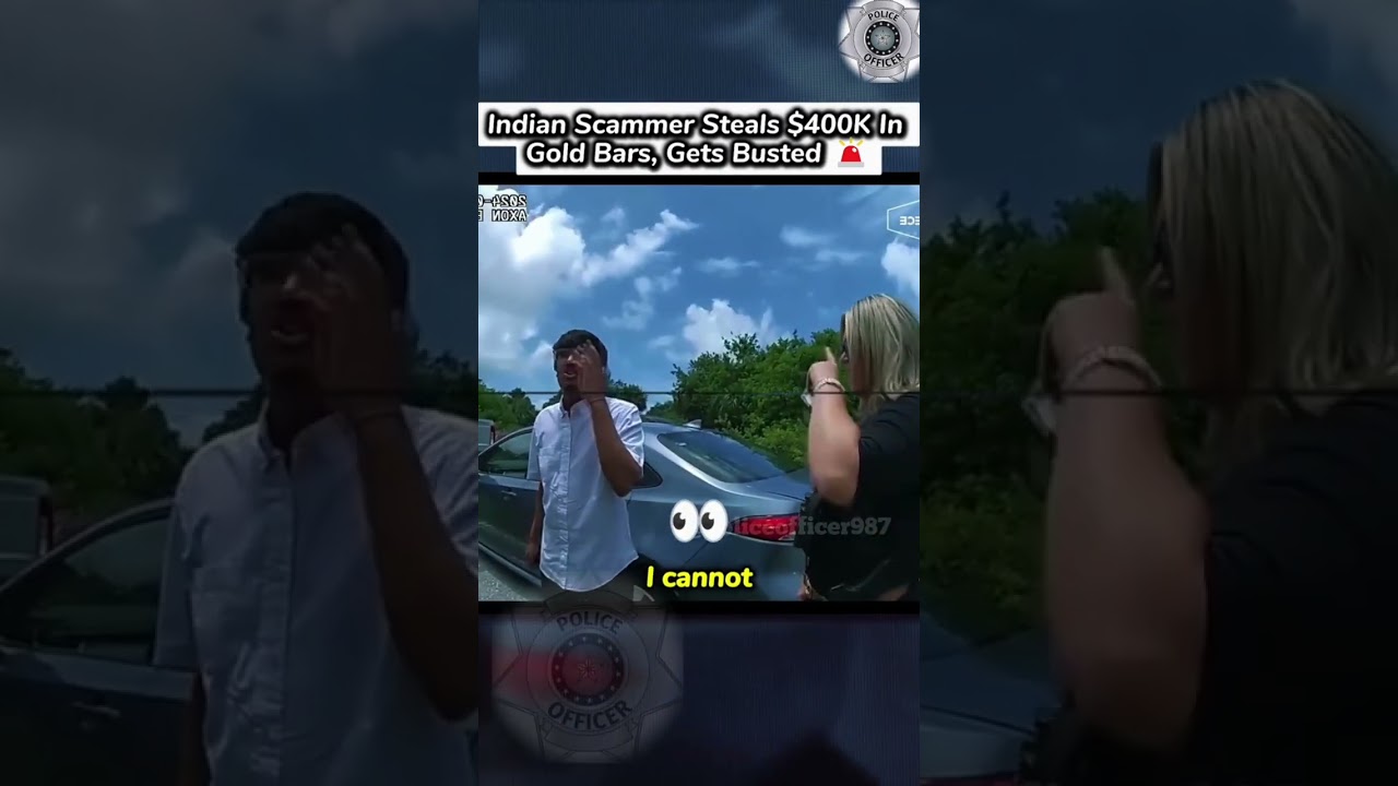 Indian scammer steals $400k in gold bars gets busted #shorts #police #cops #bodycam
