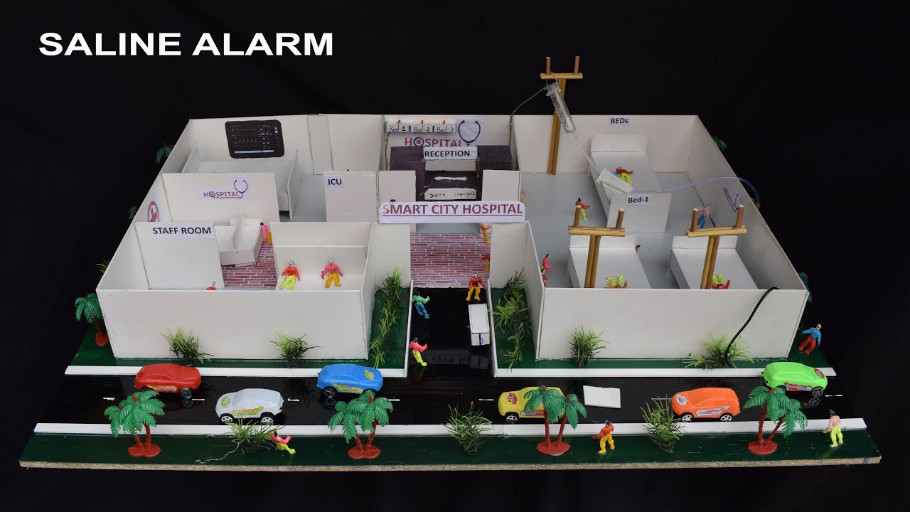 Smart hospital school project ! Saline alarm school project ! Health related school project