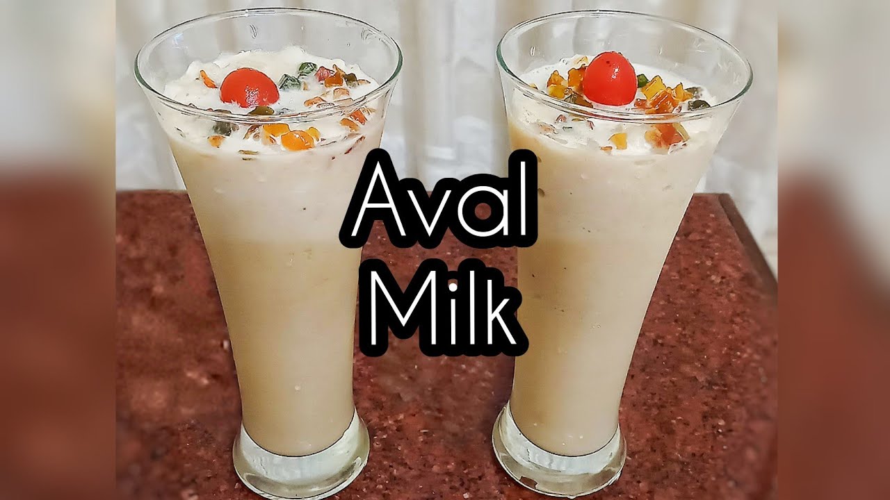 Malabar special Aval milk recipe | How to make milk aval|Aval milk shake