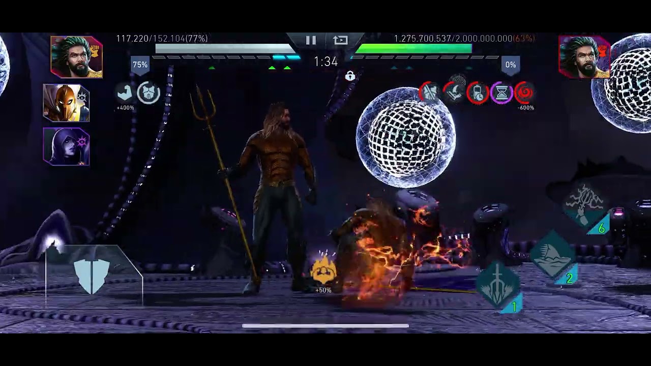 Mr Freeze - Auf Eis, Aquaman mit KoAA und Raven (Injustice 2 Mobile)