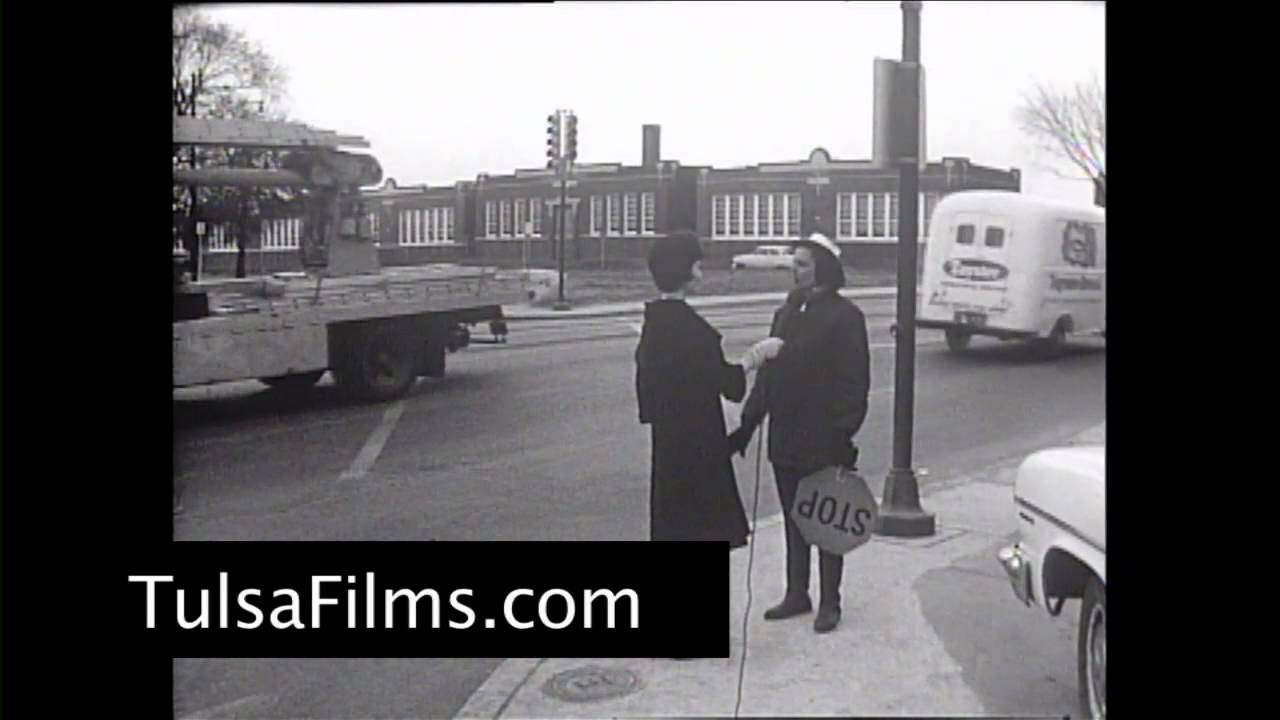 crossing guard at Tulsa Longfellow school 1960s