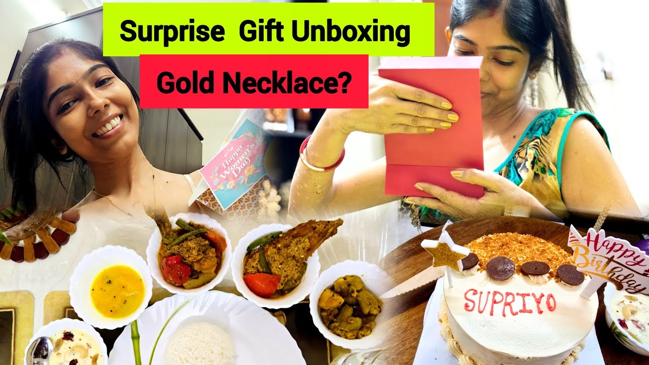 Amar Notun Gold Necklace ❤️🧿 | Birthday Celebration Of My Hubby 🥳 | Women's Day Gift 🎁 |#bengalivlog