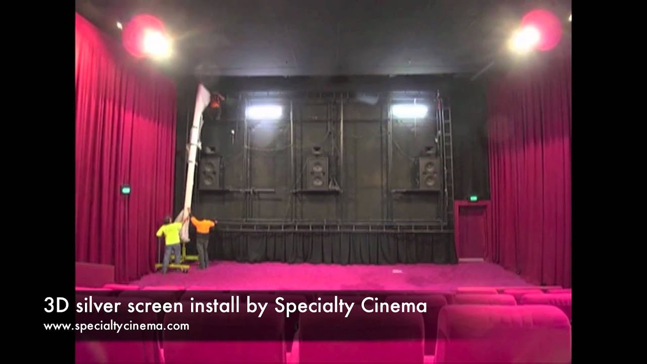 3D silver cinema screen installation