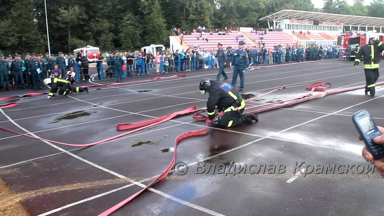 Боевое развертывание пожарных на открытом чемпионате в Апаринках