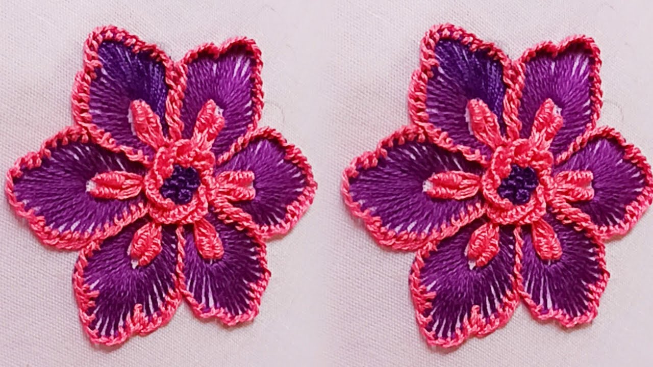 Stunning 3D Flower Hand Embroidery Design | Easy And Creative Hand Embroidery Tutorial For Beginners