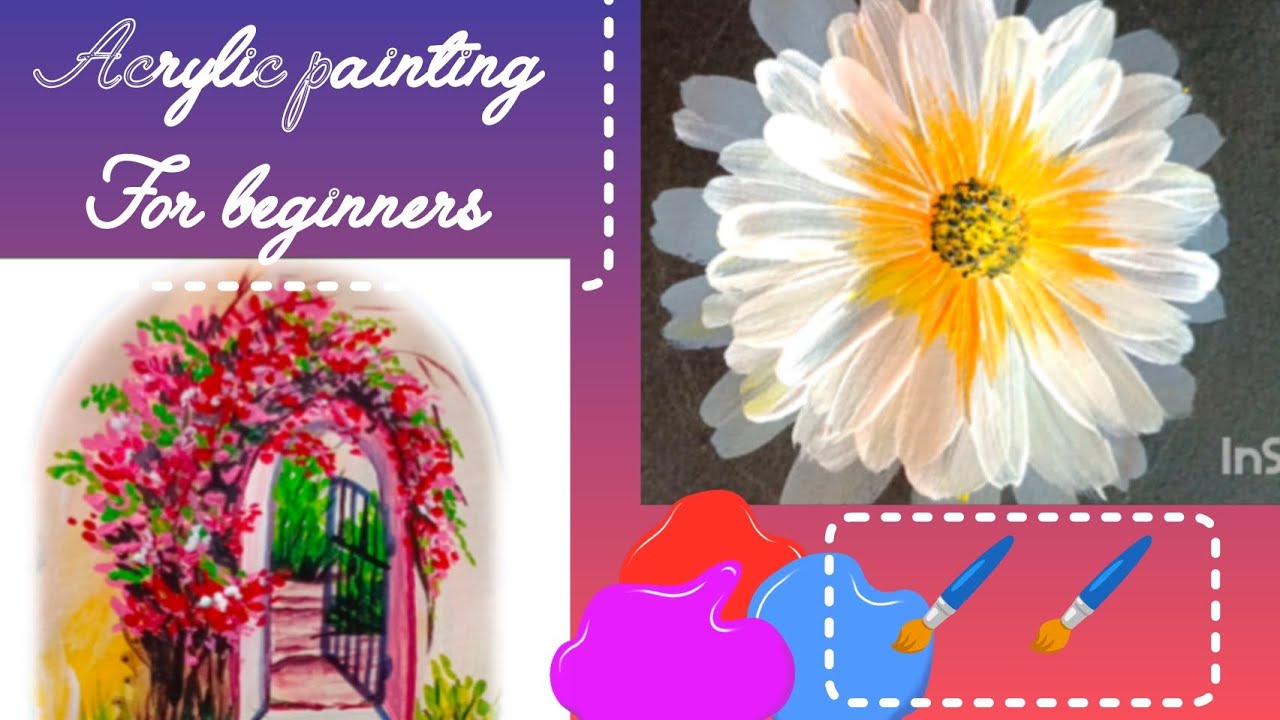 How to use acrylic paint/flowers painting/acrylic flowers painting/My Creations 2021