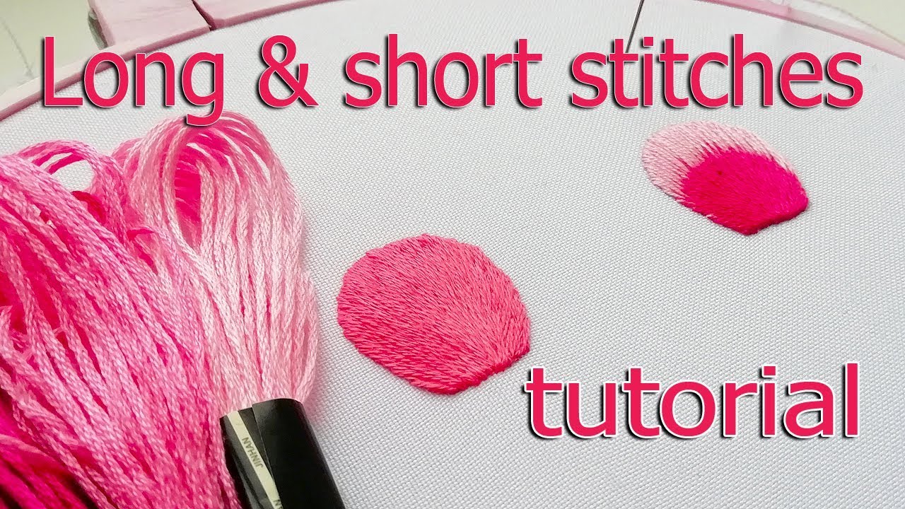 Hand Embroidery| Long and short stitches | Вышивка гладью