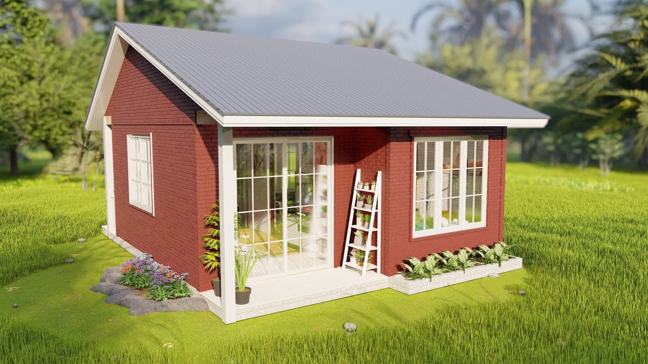 (6x7 Meters 42 Sqm 450 Sqft) Chic & Compact: Small House Decor with a Modern Twist