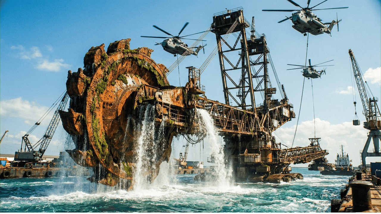 Legendary Salvage: Reviving the Bagger 293 Giant Bucket Wheel Excavator After 30 Years in the Ocean