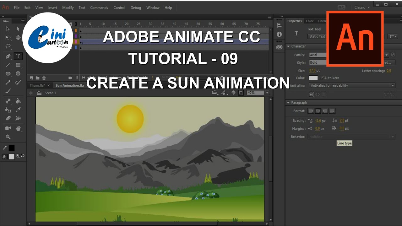 ANIMATE CC TUTORIAL - 9 | HOW TO CREATE A SUNRISE ANIMATION |