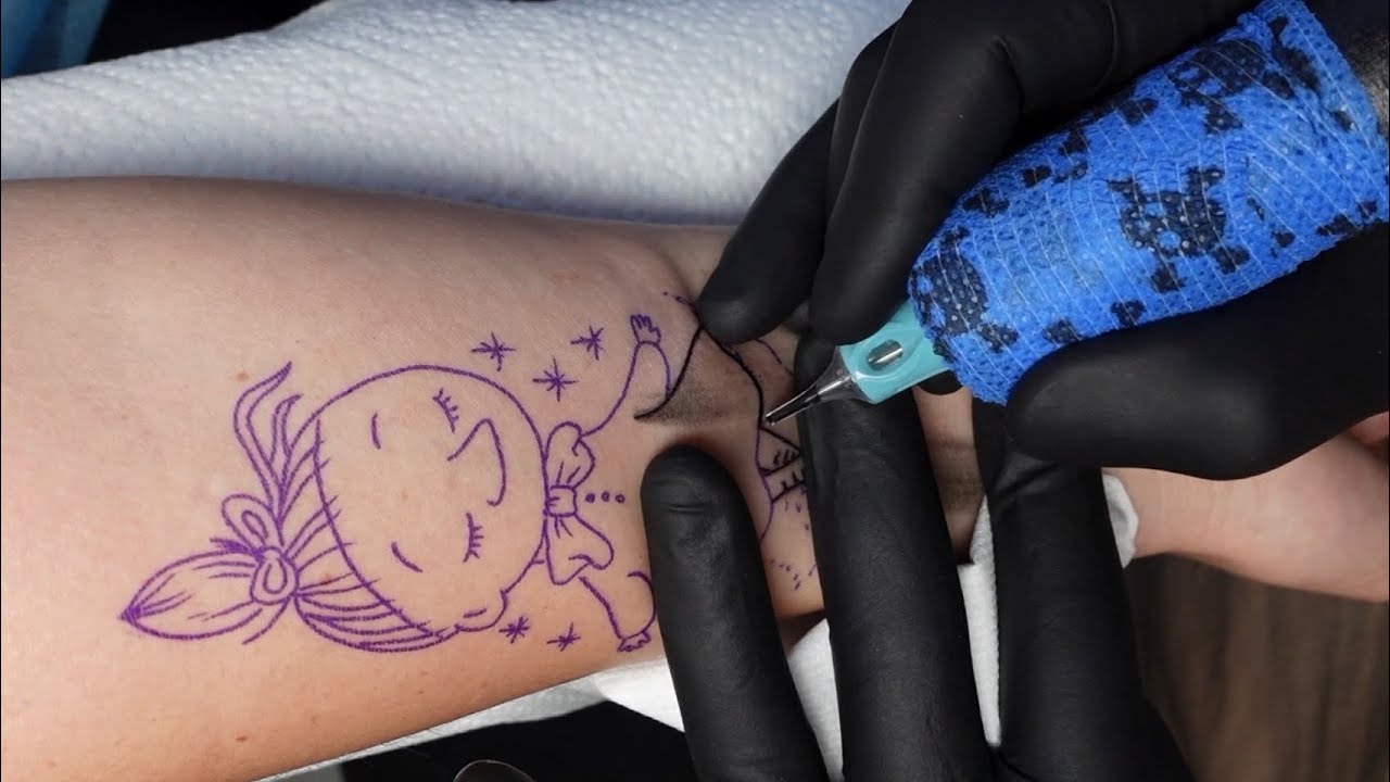 One tattoo cartridge and 20 minutes | Real time tattooing video