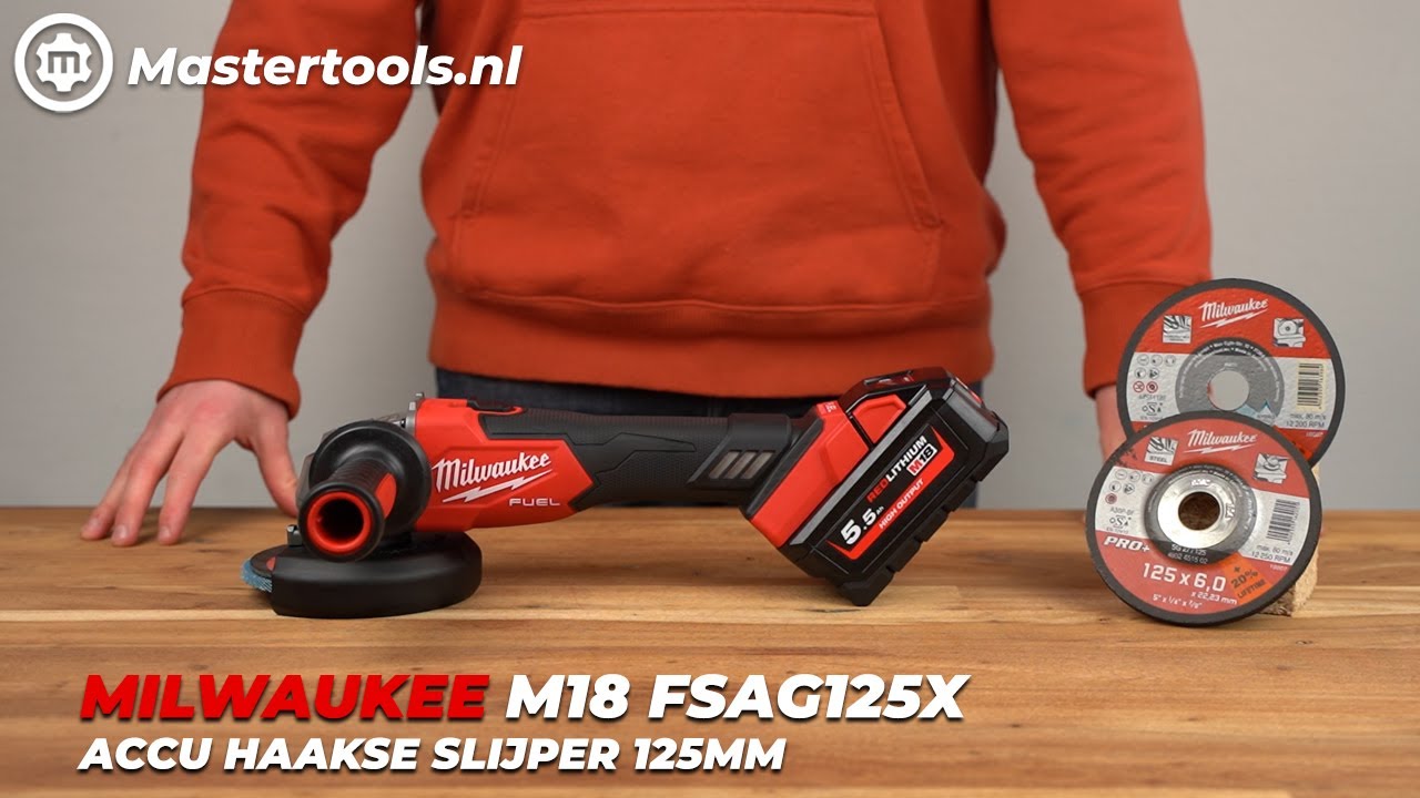 Milwaukee M18 FSAG125X Accu Haakse Slijper 125mm | Mastertools.nl