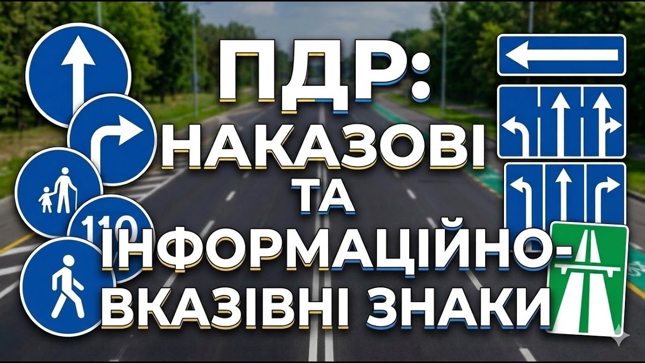 Теорія ПДР: Все про Наказові та Інформаційно-вказівні знаки. #pdr