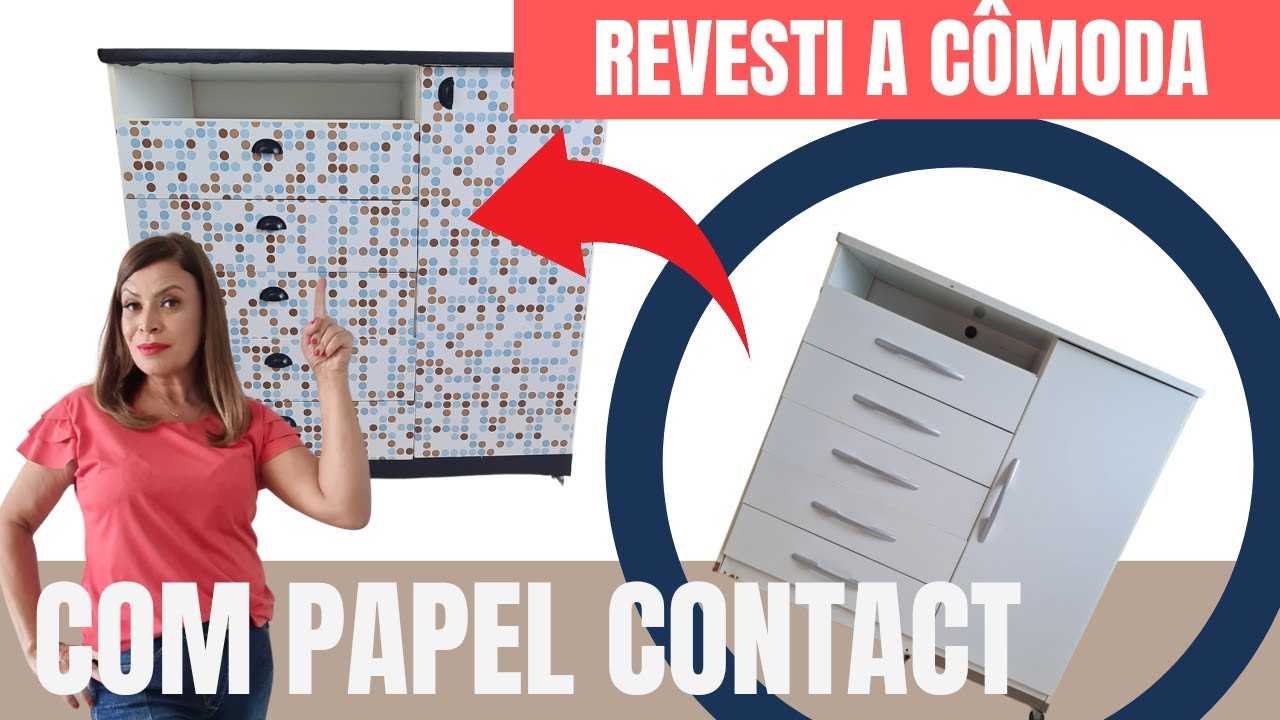 Como envelopar móveis com papel contact (reforma rápida)