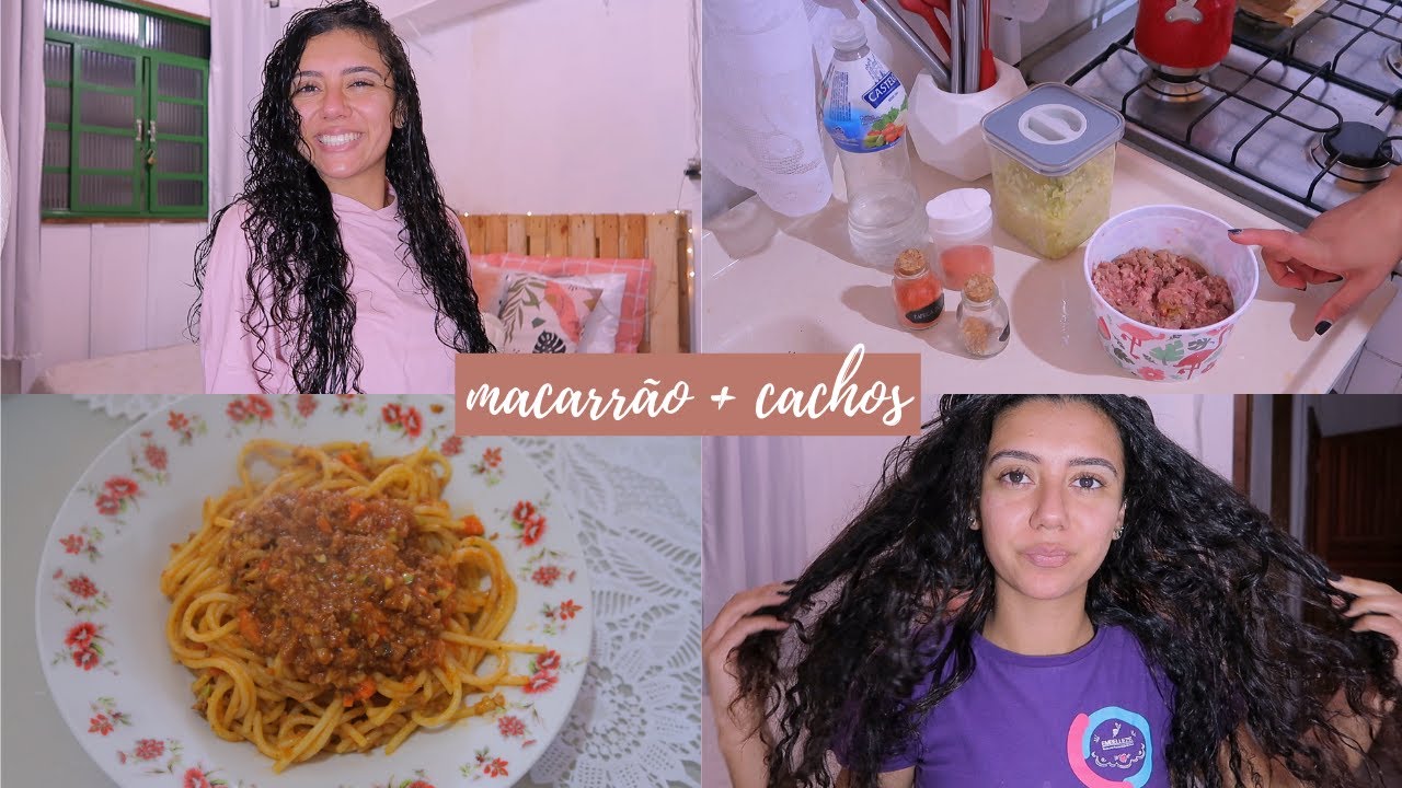 MACARRÃO COM CARNE MOÍDA / USEI SOBRAS DA GELADEIRA / CUIDEI DOS CACHOS / HIDRATAÇÃO + FINALIZAÇÃO!