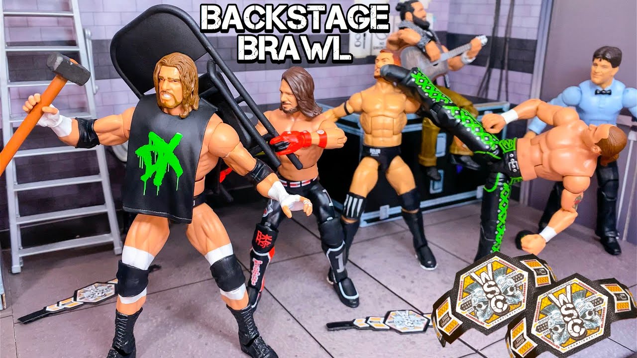 DX vs AJ Styles & Finn Bálor - Backstage Brawl Action Figure Match!
