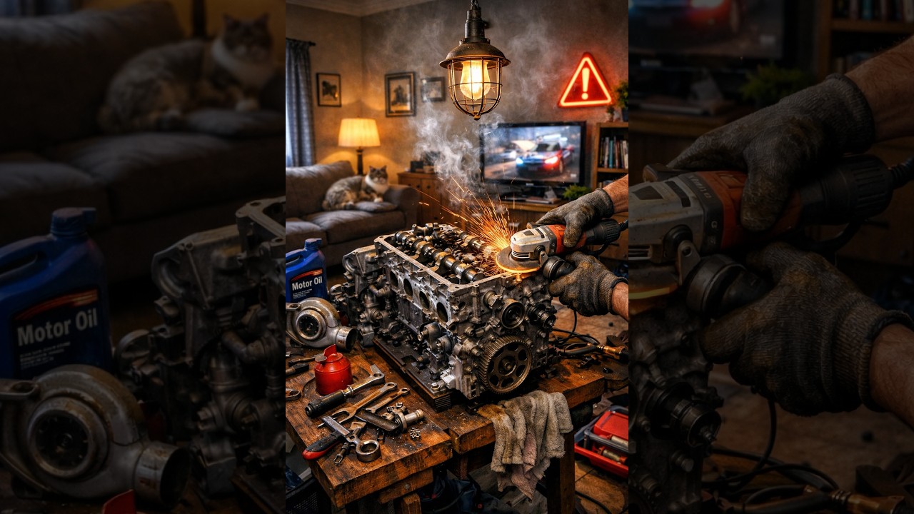 Evde motor topluyoruz. Motoru alttan açarak krank ve yatakları değiştirme.