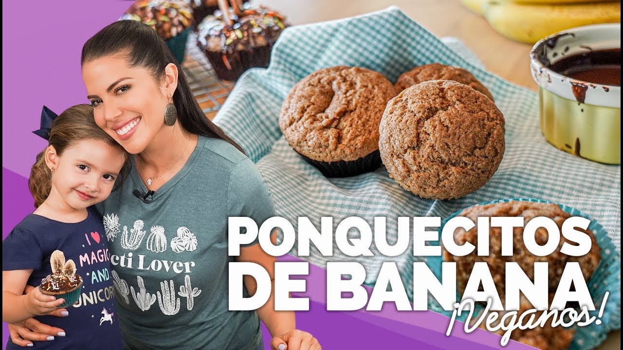 Ponquecitos de Banana Veganos | Pastel de Platano Vegano - Jacquie Marquez