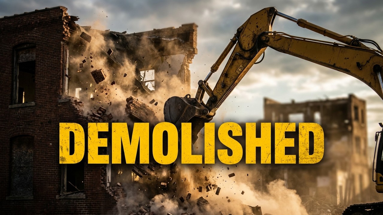 Demolition of ABANDONED Sutherland Press Building, St Thomas Ontario