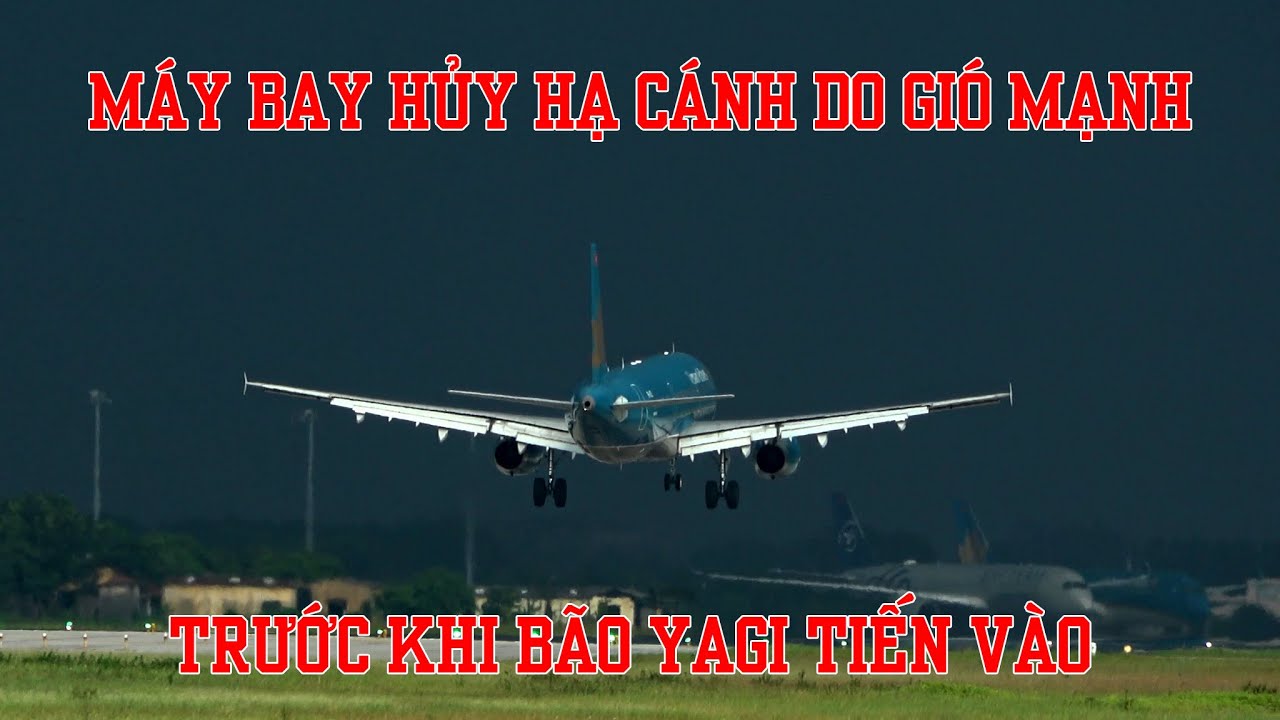 Các chuyến bay cuối cùng ở sân bay Nội Bài trước khi bão Yagi đổ bộ vào.