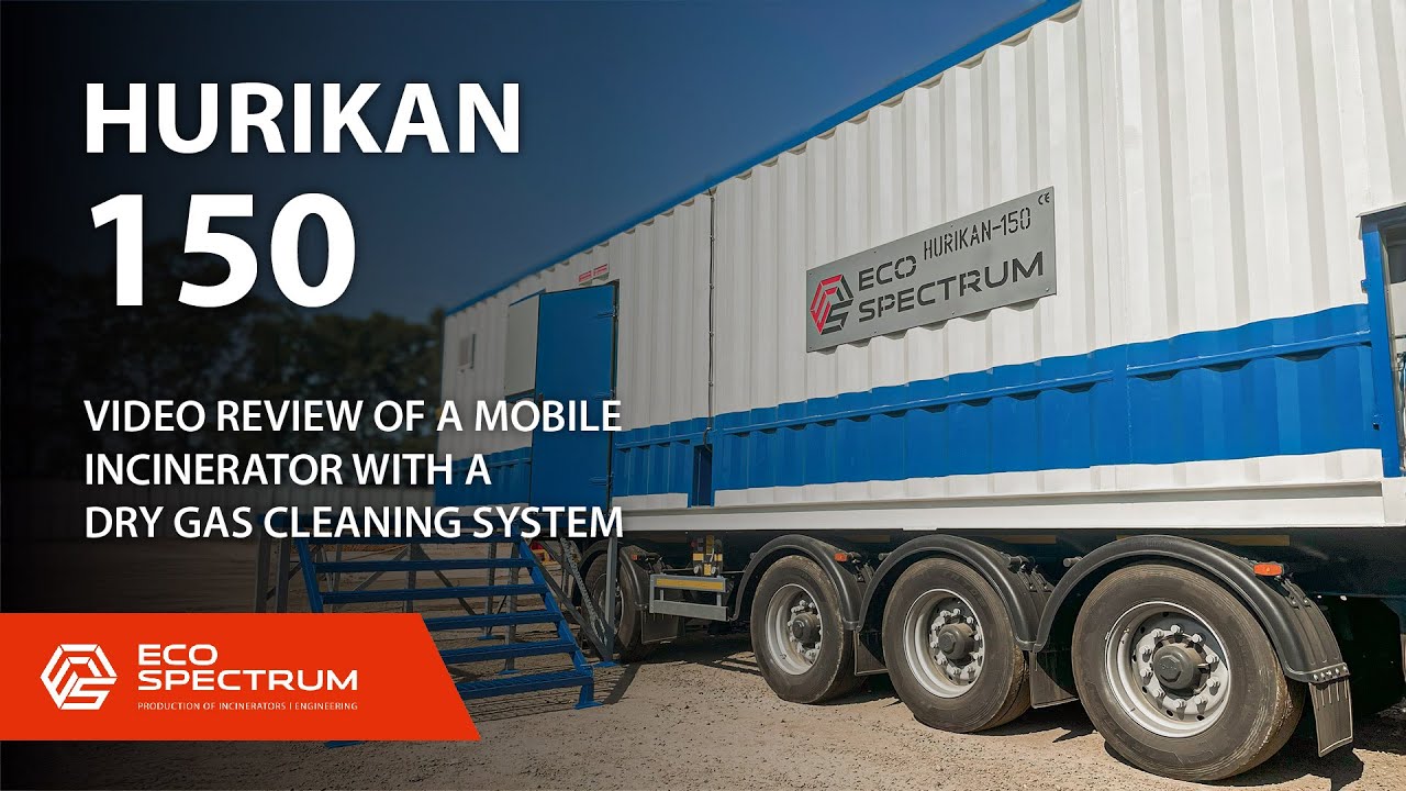 Mobile incinerator HURIKAN 150  with dry gas cleaning system for thermal waste disposal